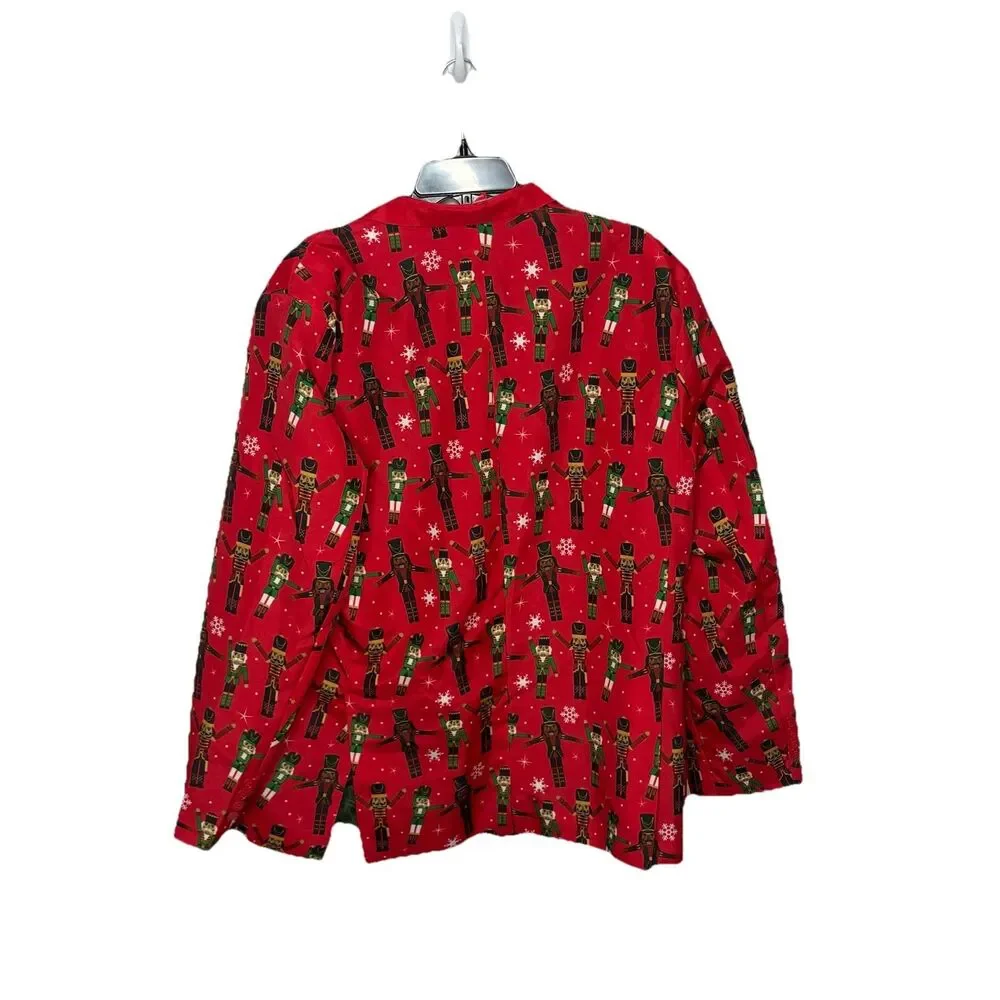 DEC 25TH  Light Up Holiday Suit Size Large Mens Nutcracker Red Needs new battery